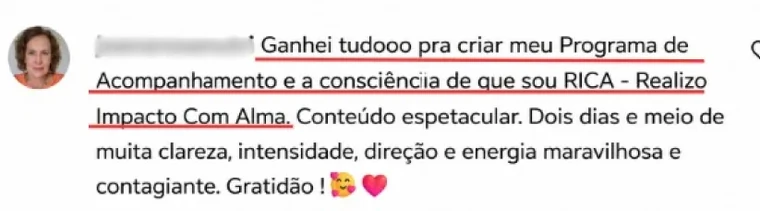 Depoimento de participante da imersão