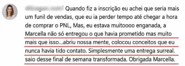 Depoimento de participante da imersão