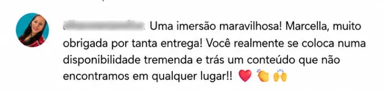 Depoimento de participante da imersão
